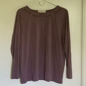Ann Taylor Loft Mauve Long Sleeve Blouse
